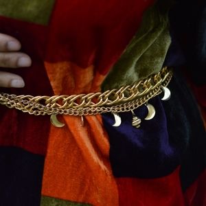 90's Vintage Moon Drop Gold Belt